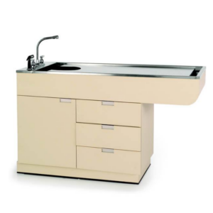 Veterinary Wet Table 48″ with Cabinet, Drawers and Knee Space