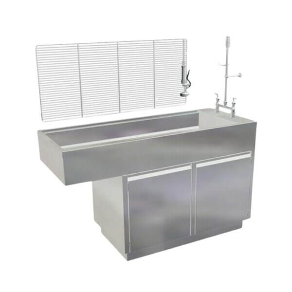 All Stainless Steel Wet Table Cabinet with Knee Space - Infinium Veterinary